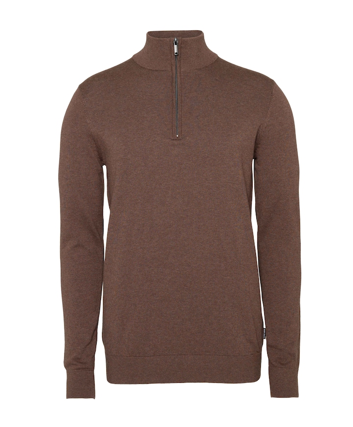 Trui met rits bruin