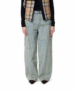 Baggy Patched jeans beige