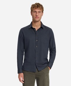 Heren overhemd lange mouw blauw