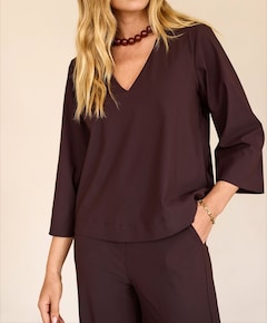 Dames longsleeve bruin