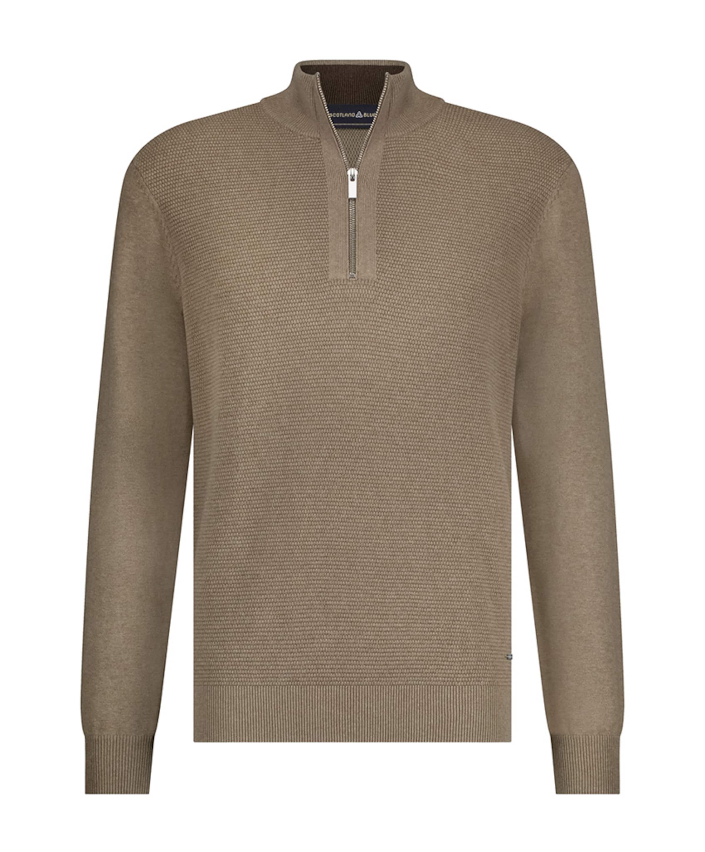 Heren trui met rits beige