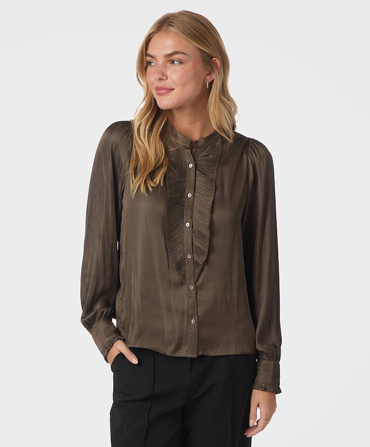 Dames blouse bruin