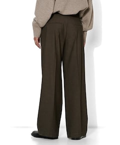 Mara Wide Leg Pleat dames broek bruin