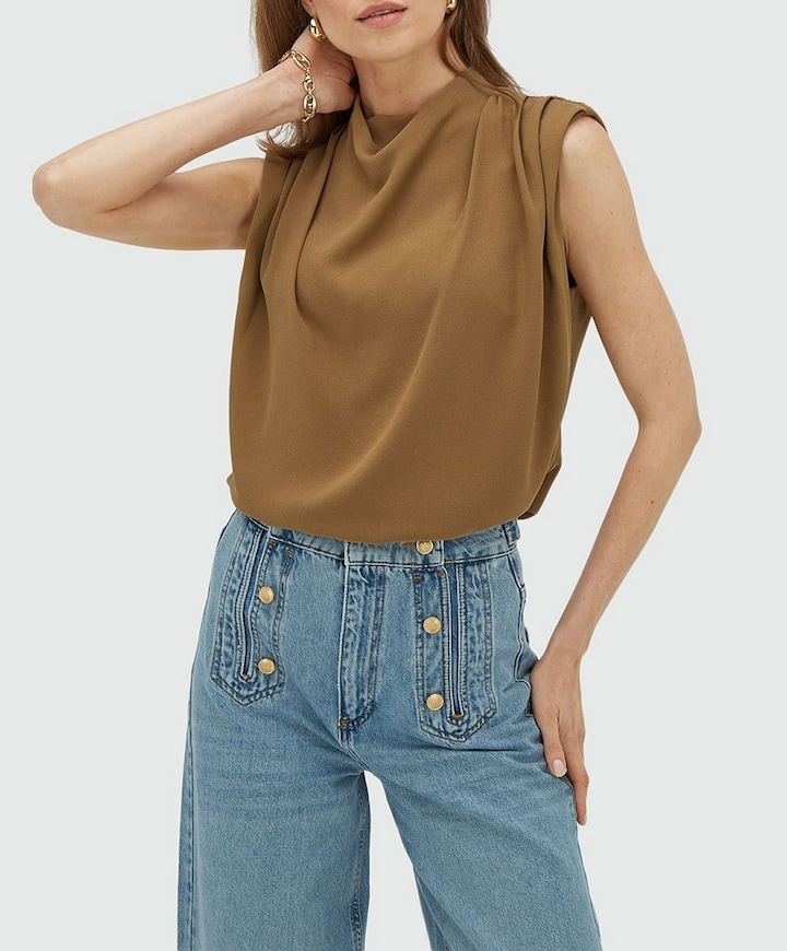 Dames top beige