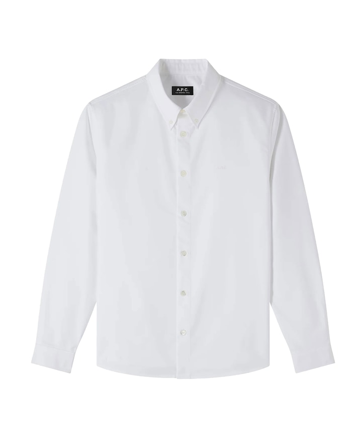 Heren overhemd lange mouw wit