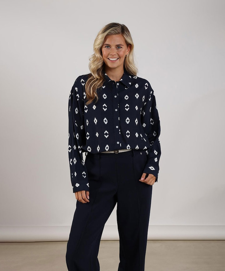 Dames blouse blauw