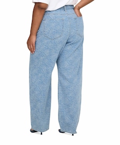 CARGIANNA MW STRAIGHT FLOWER DNM BJ dames jeans blauw