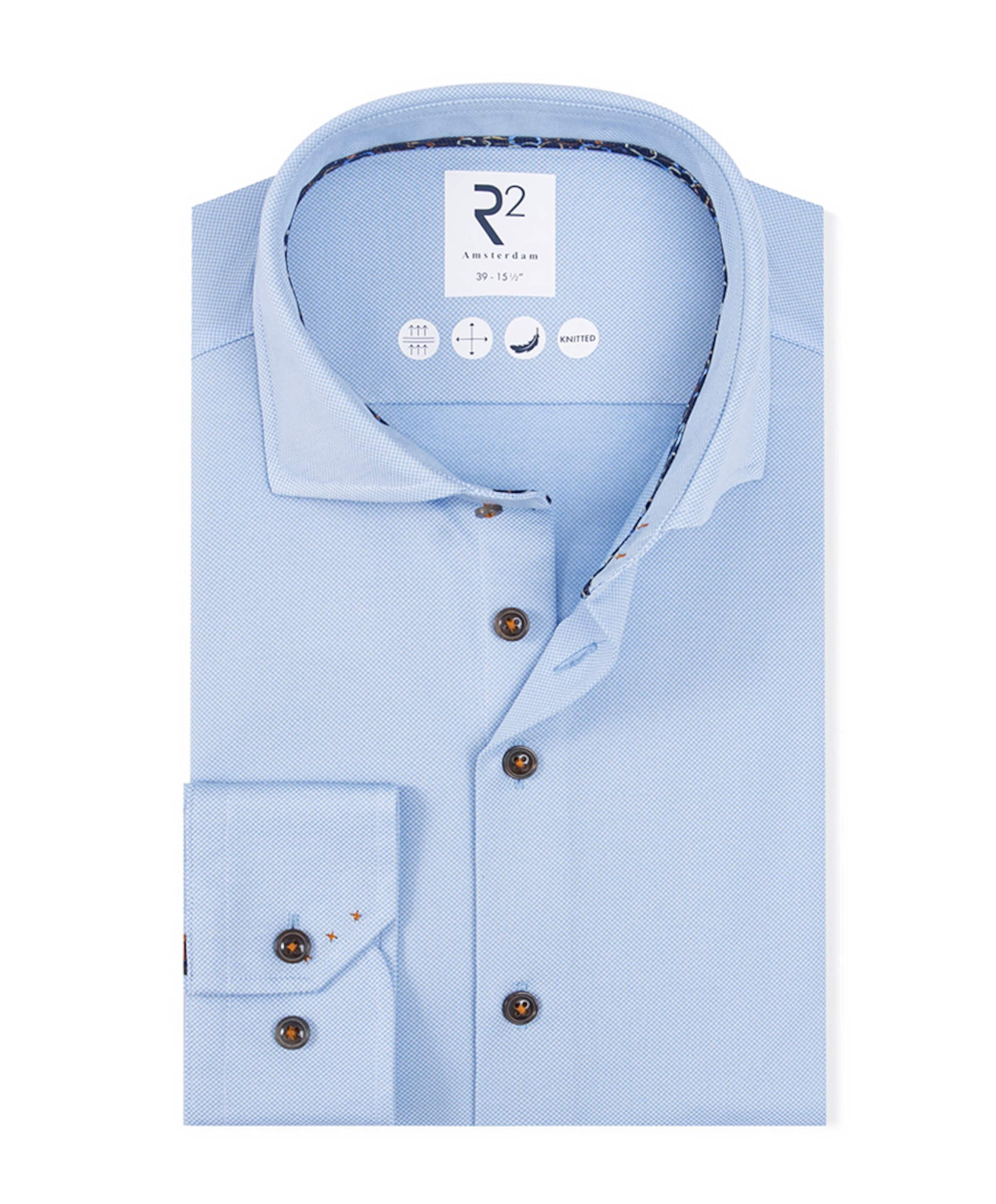 Heren overhemd extra lange mouw blauw