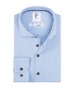 Heren overhemd extra lange mouw blauw