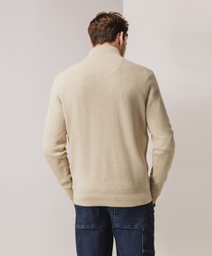 Heren trui met rits beige