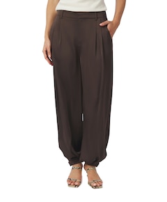 Fayla Drapy Satin Balloon Pants dames broek bruin