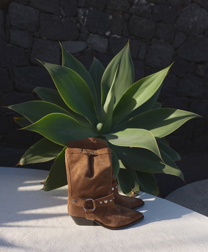 Rustic dames enkellaarzen bruin