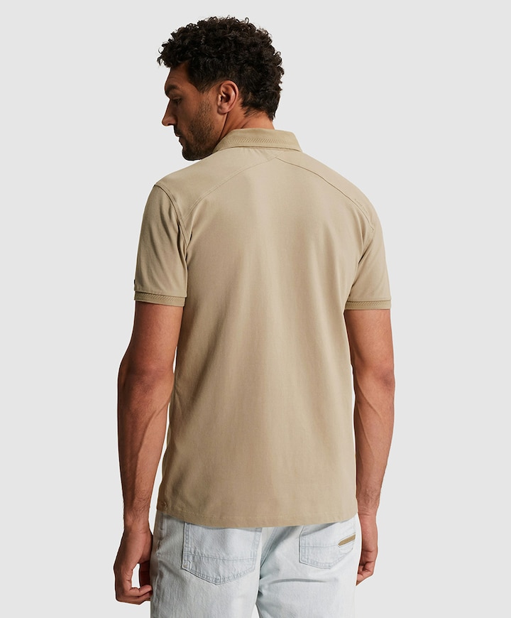 Heren polo beige