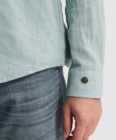 Heren overhemd lange mouw blauw