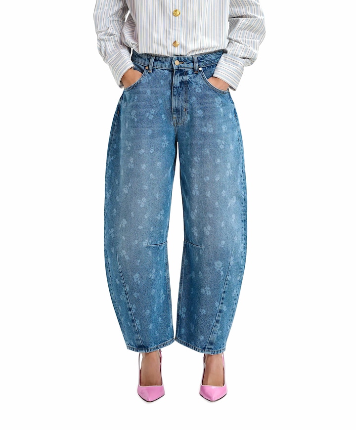 JO1 barrel leg dames jeans blauw