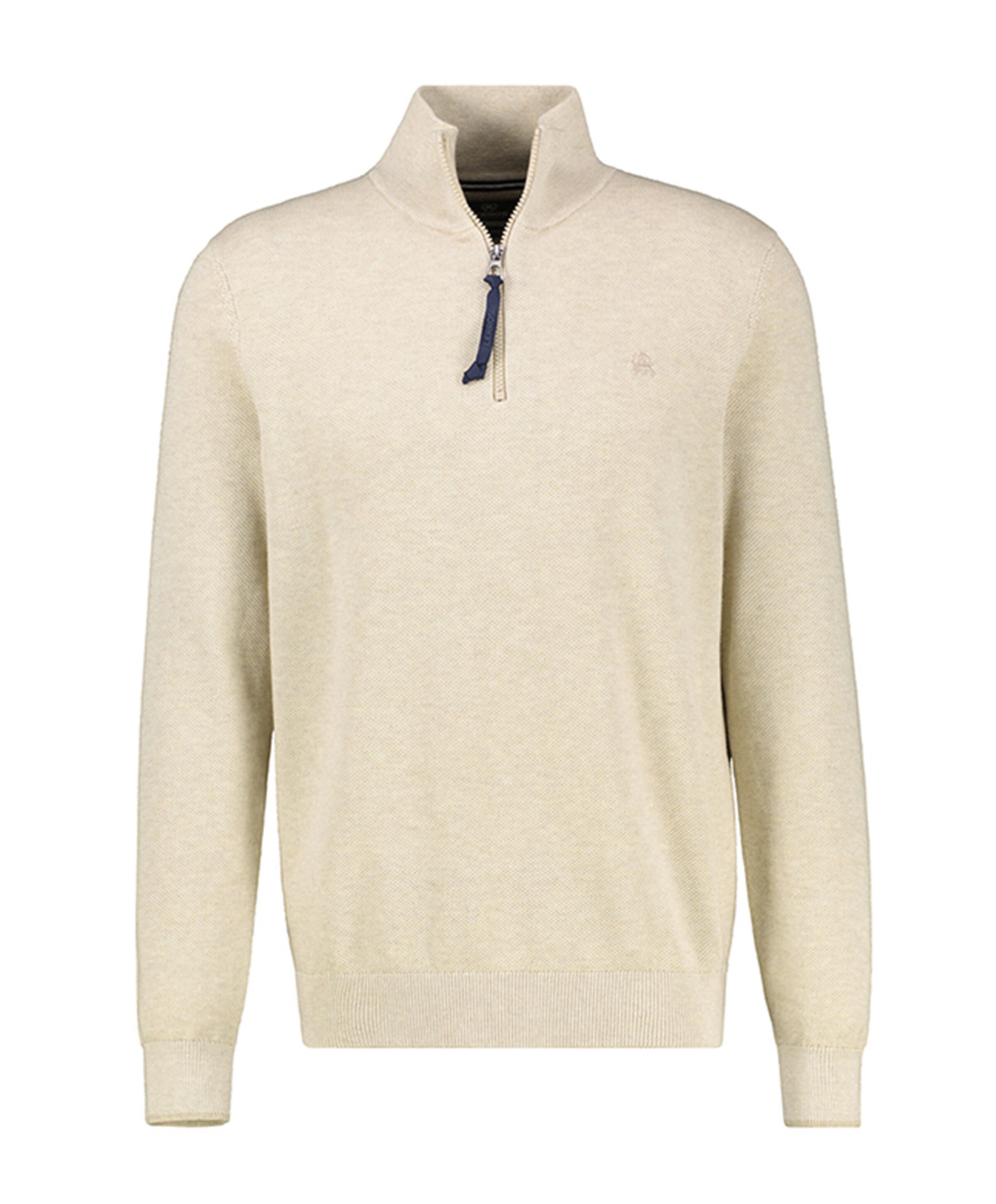 Heren trui met rits beige