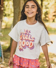 Meisjes t-shirt ecru