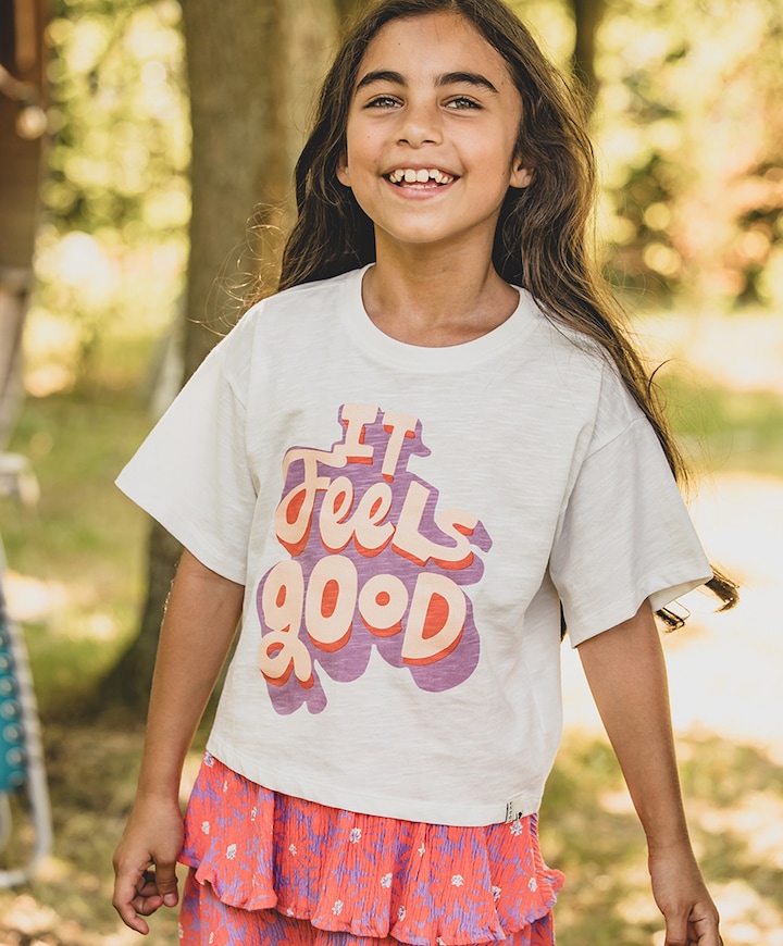 Meisjes t-shirt ecru