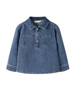 Meisjes blouse lange mouw blauw