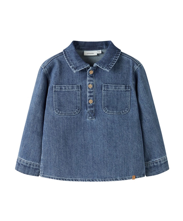 Meisjes blouse lange mouw blauw