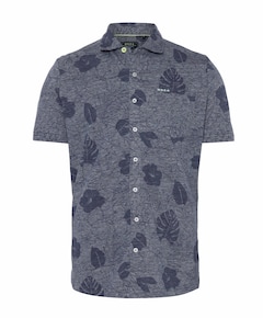 Heren overhemd korte mouw blauw
