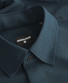 Heren overhemd lange mouw blauw