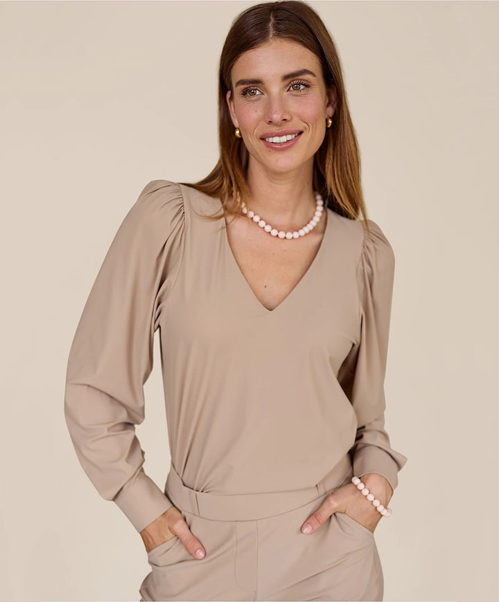 Dames top beige