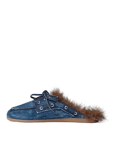 Boat Loafer Mule  dames clogs blauw