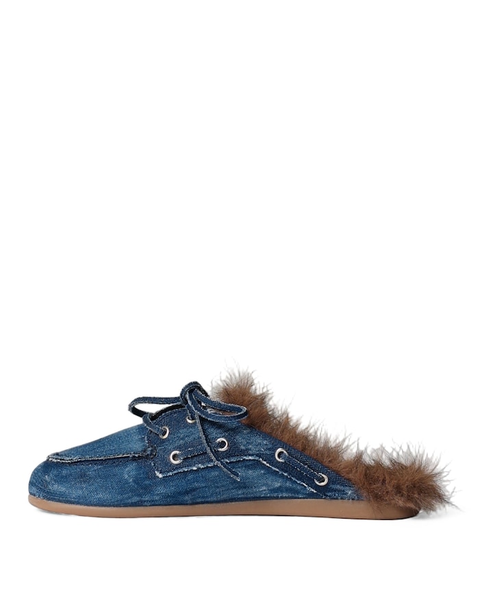 Boat Loafer Mule  dames clogs blauw