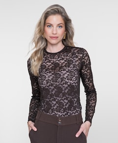 Dames longsleeve bruin