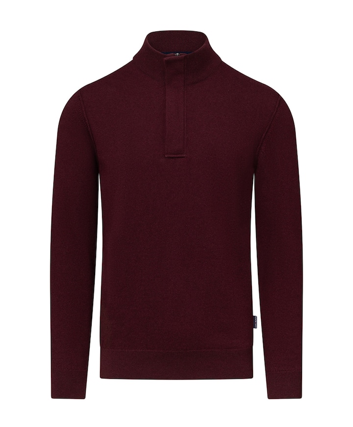 Heren trui met rits bordeaux