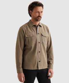 Heren overhemd lange mouw bruin