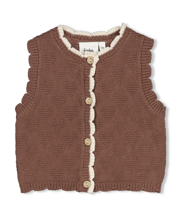 Meisjes gilet bruin