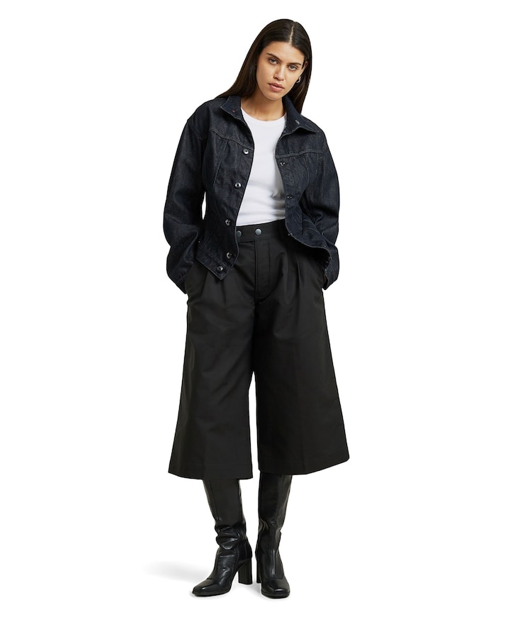 Pleated culotte wmn dames broek zwart