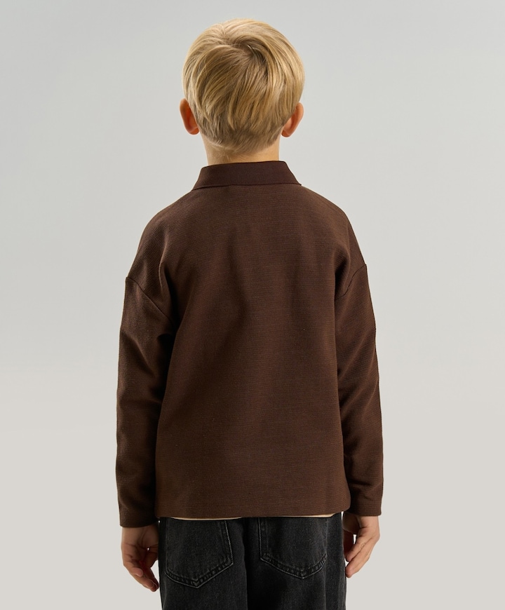 Jongens polo bruin
