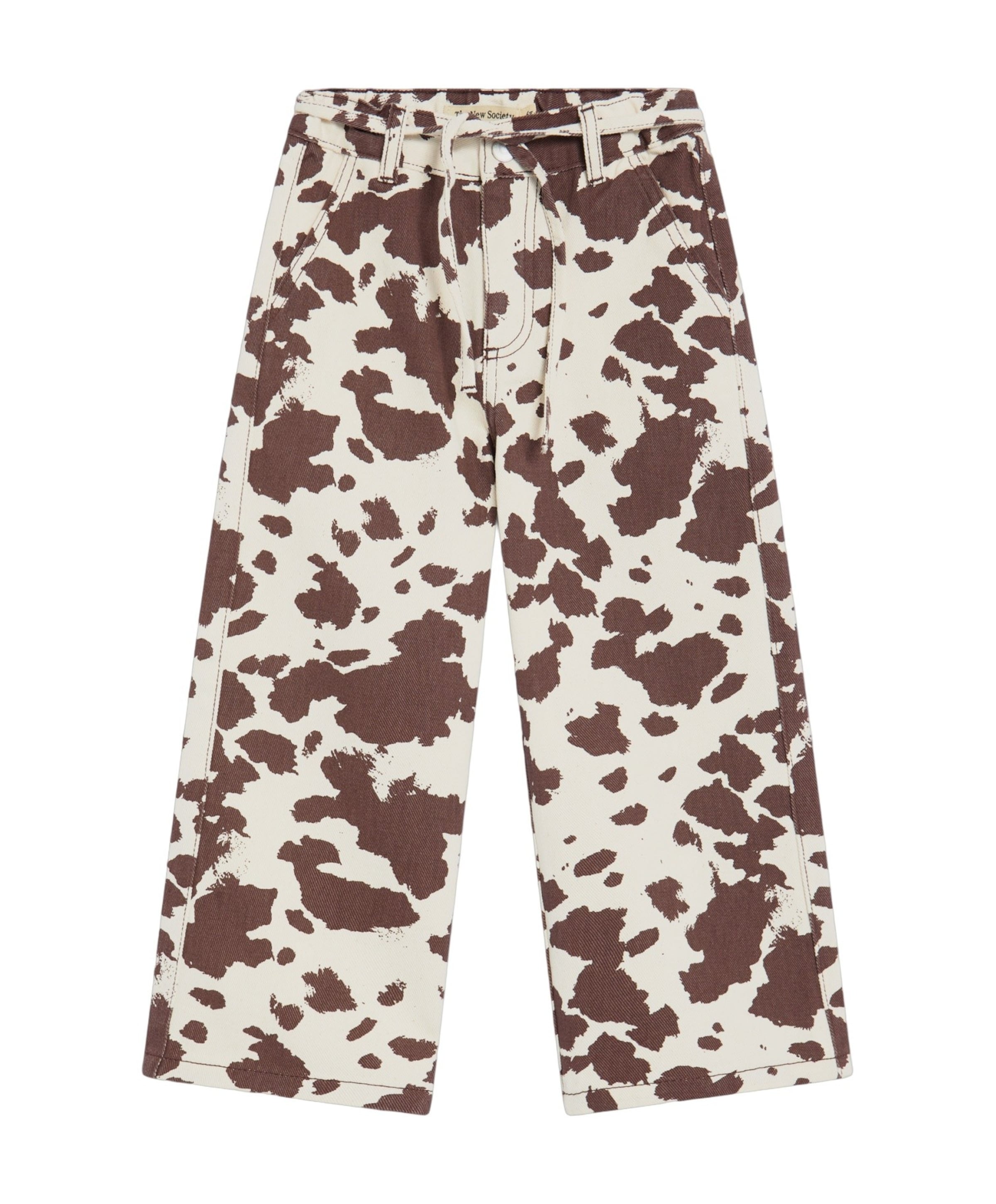 Dakota Cow Print meisjes jeans bruin