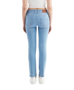mid waist slim dames jeans blauw