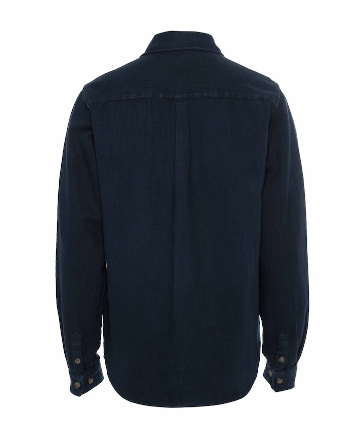 Heren overhemd lange mouw blauw