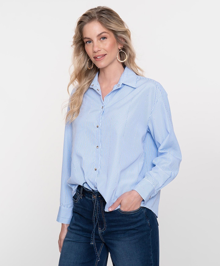 Dames blouse blauw