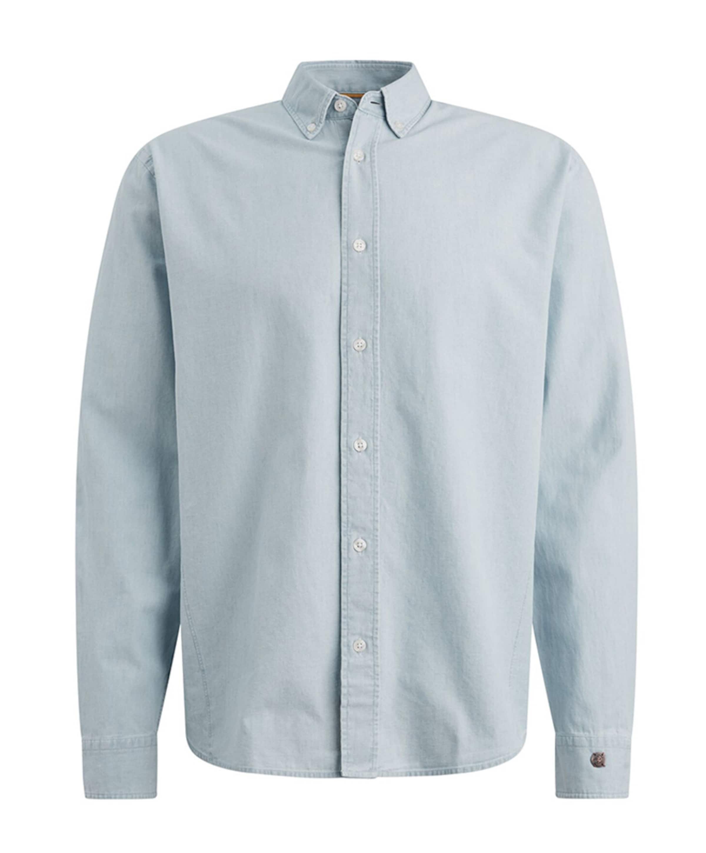 Heren overhemd lange mouw blauw