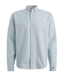 Heren overhemd lange mouw blauw