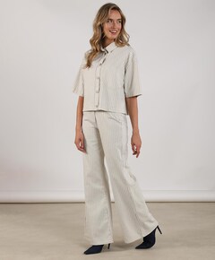 Senna Stripe dames broek ecru
