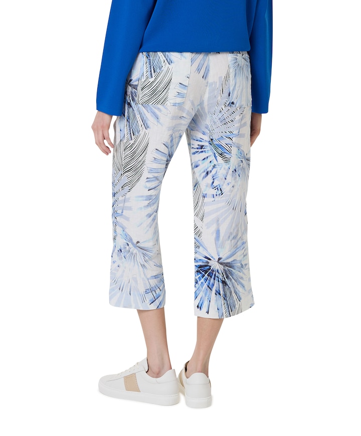Pia Wide Leg 3/4 dames broek blauw