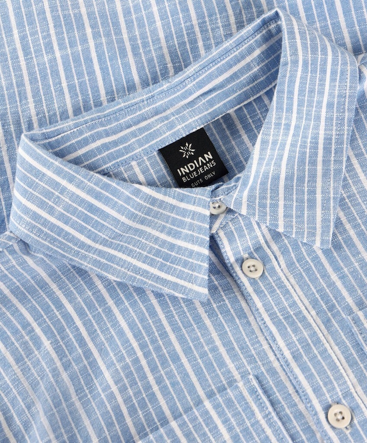 Jongens overhemd lange mouw blauw