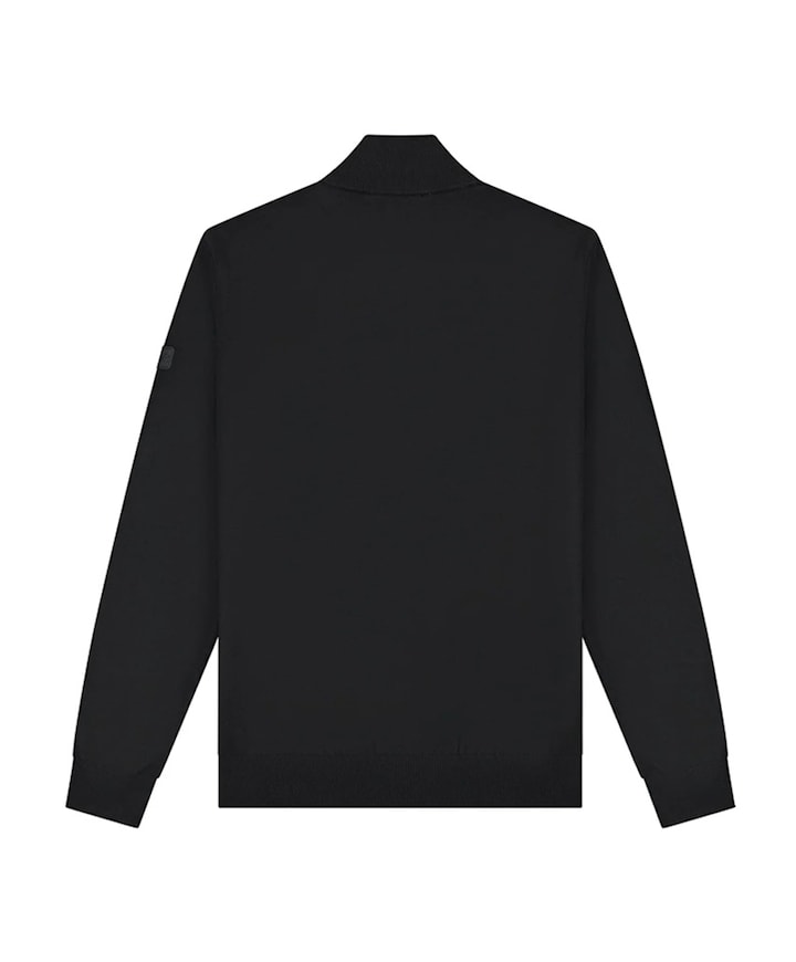 Heren trui met rits zwart