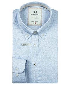 Heren overhemd lange mouw blauw