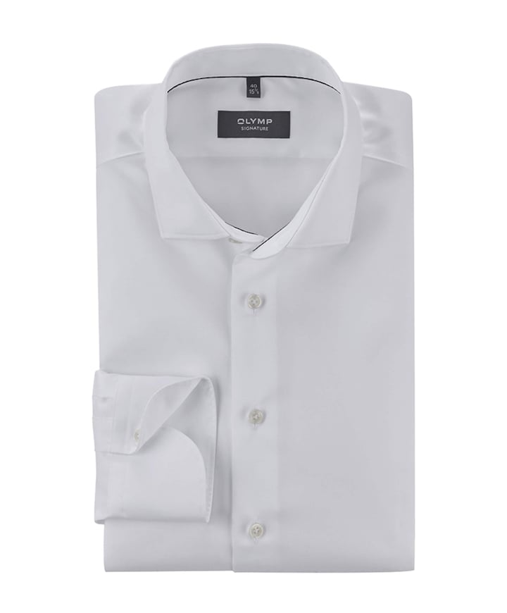 Heren overhemd lange mouw wit