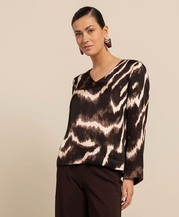 Dames blouse bruin