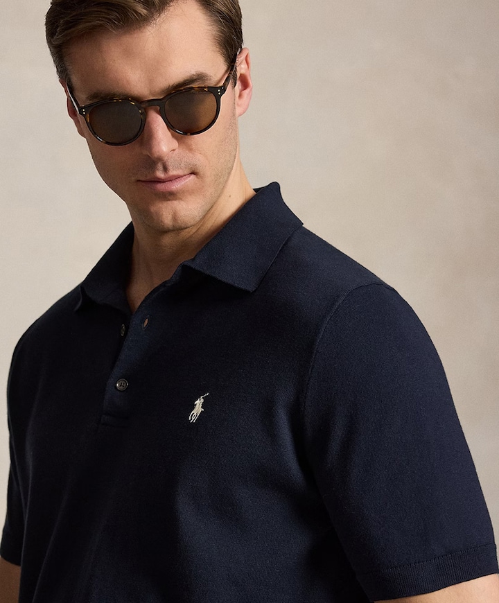 Heren polo blauw