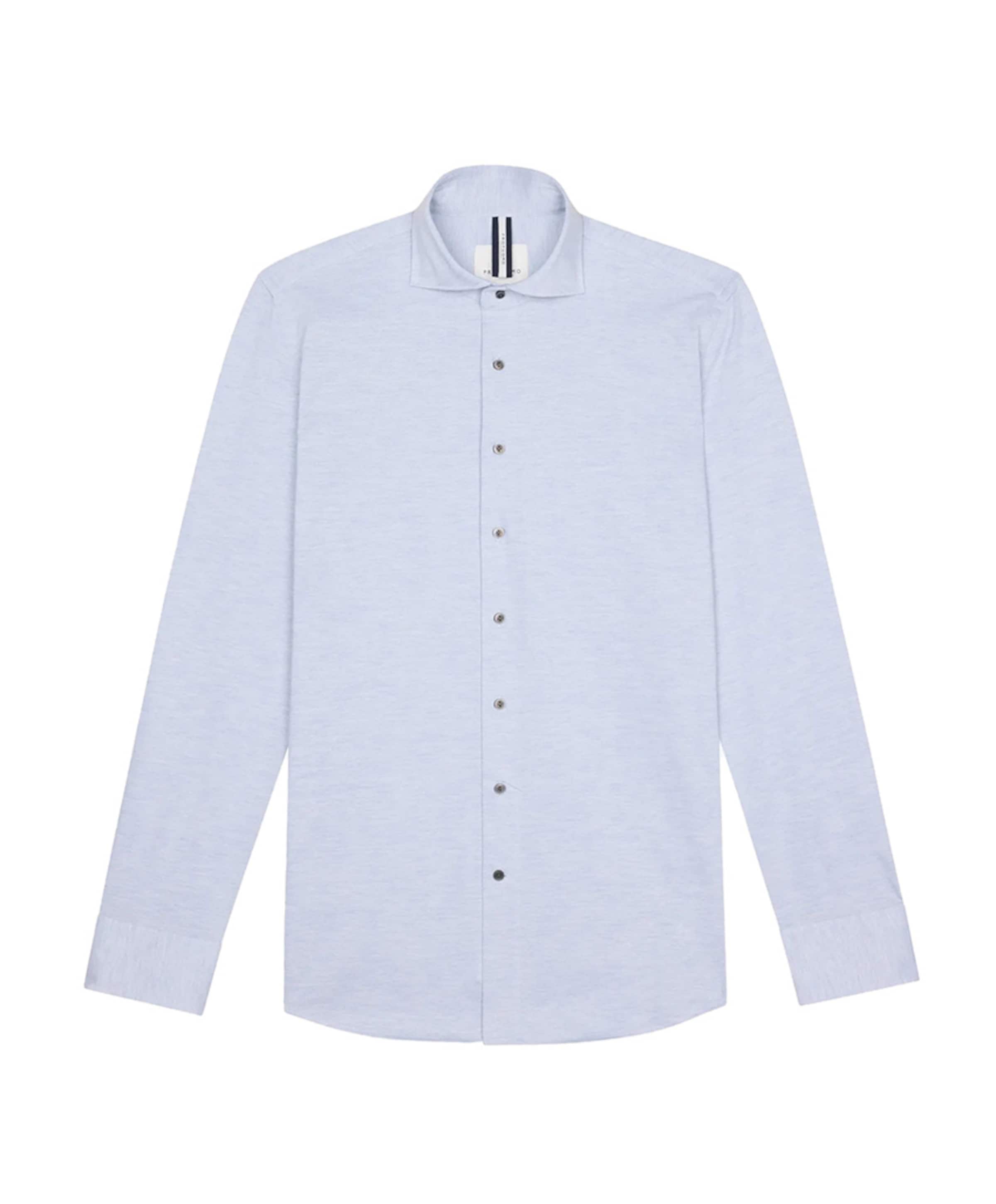 Heren overhemd lange mouw blauw